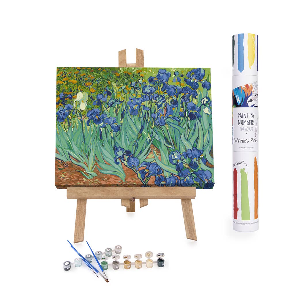 Irises, by Vincent van Gogh - Self-care Paint by Numbers kit: 15x20in