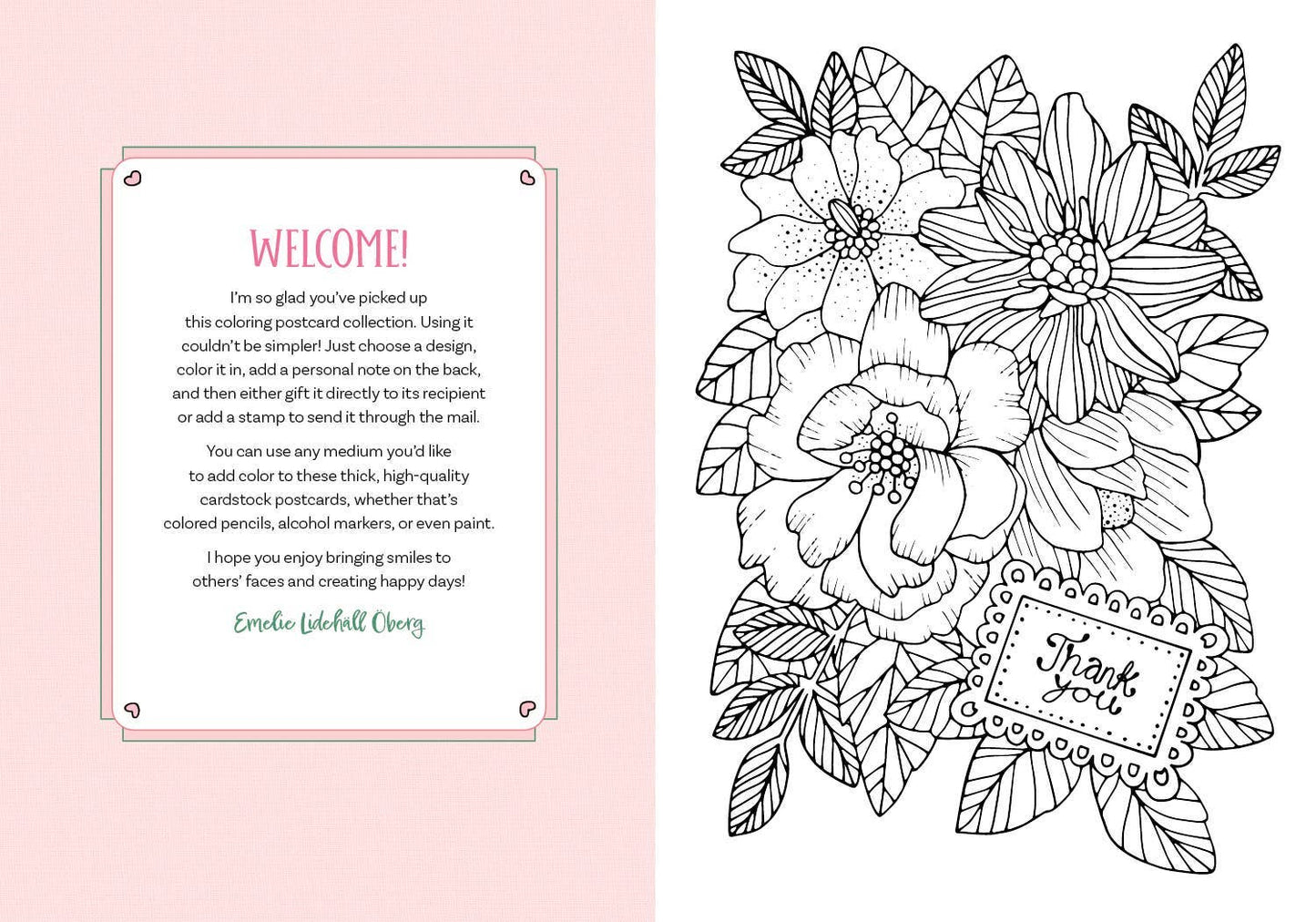 Happy Day Coloring Postcards
