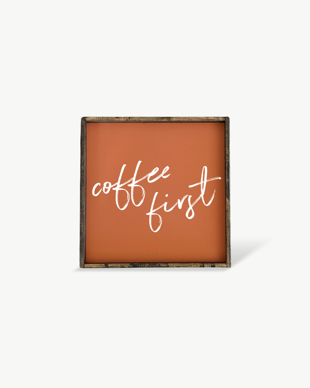 Coffee First Framed Print – Kitchen & Coffee Bar Wall Art: White