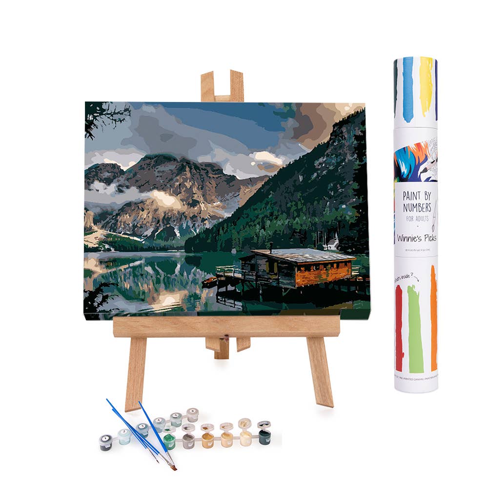 Fjord Cabin Retreat Paint-by-Numbers Kit - Natural life: 16x20in