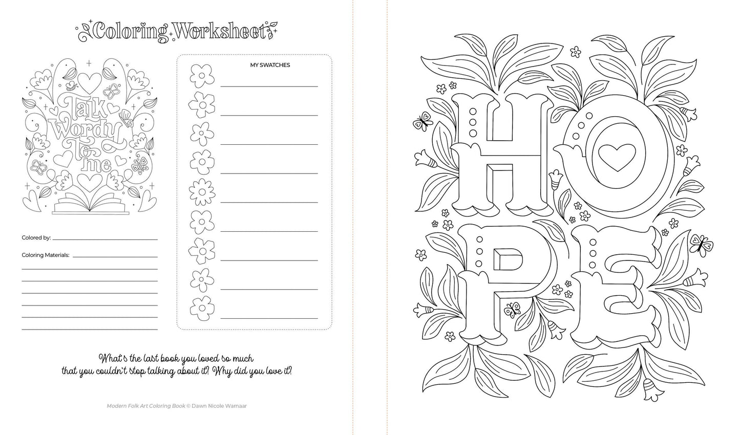 Modern Folk Art Coloring Book: 60 Patterns to Boost Joy