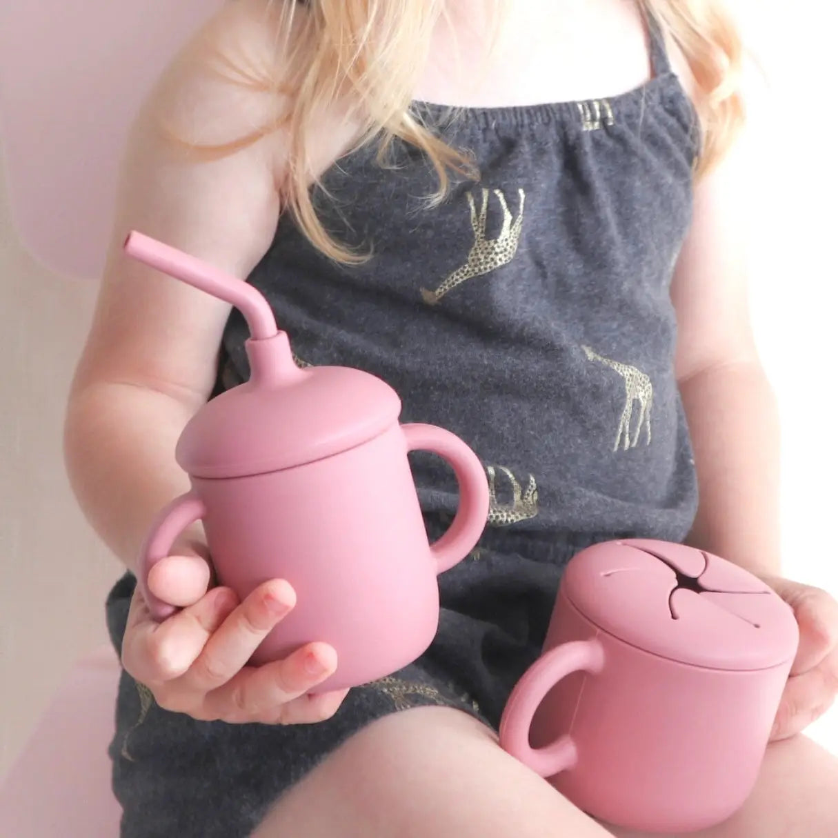Sippy Cup with Straw, Spill-Proof & Anti-Stain - Caramel: Caramel