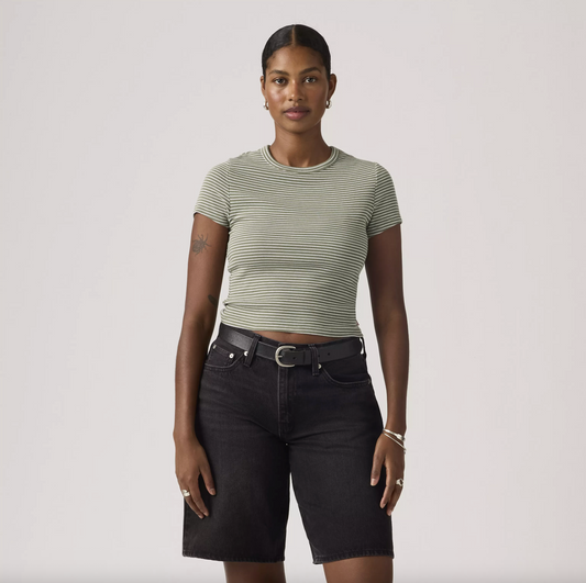LEVIS Cropped Tee Ava Stripe Deep Lichen