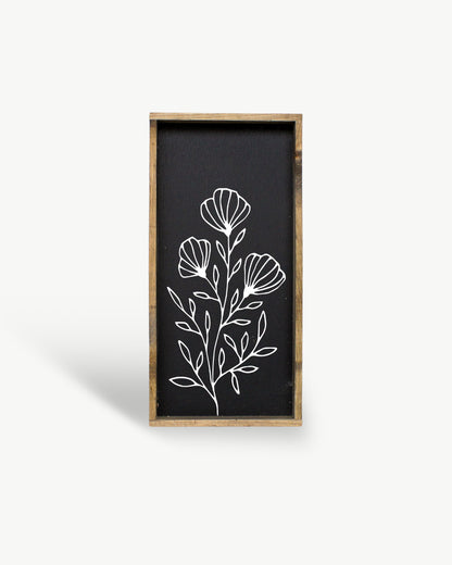 Floral Line Art Framed Print – Minimalist Wall Decor: Clay