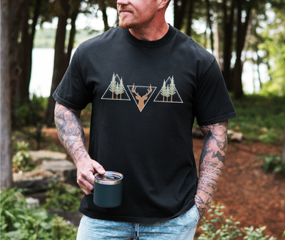 Hunting Triangles Unisex T-shirt: Black