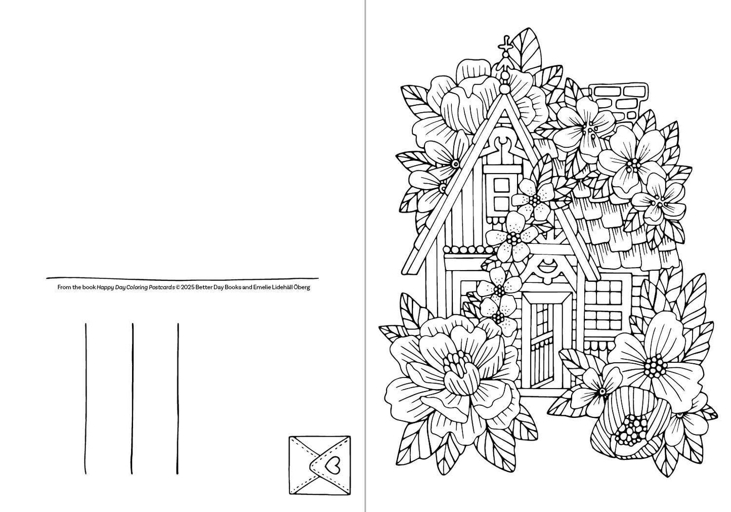 Happy Day Coloring Postcards