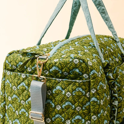 On-The-Go Quilted Weekender Bag-Everbloom Forest Green