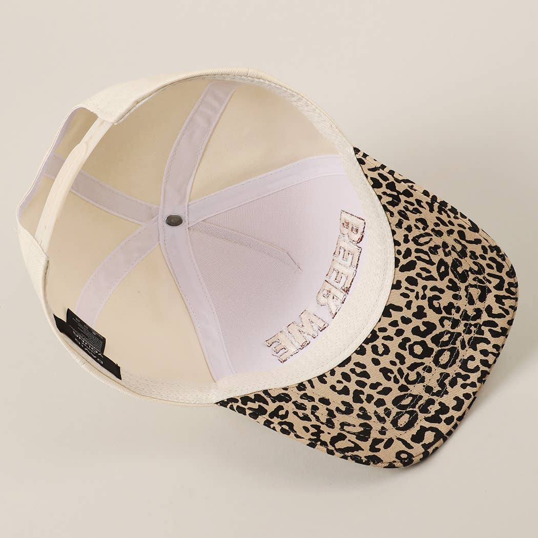 BEER ME Embroidery Leopard Camo Trucker Hat: CAMO / ONE SIZE