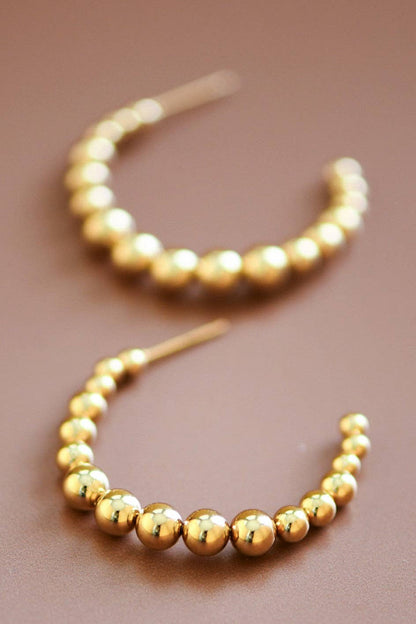 18K Gold Plated Waterproof Stainless Steel Hoop Earrings