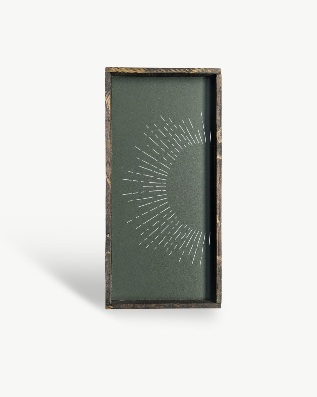 Sunburst Framed Print – Handmade Boho Line Art Wood Print: Clay