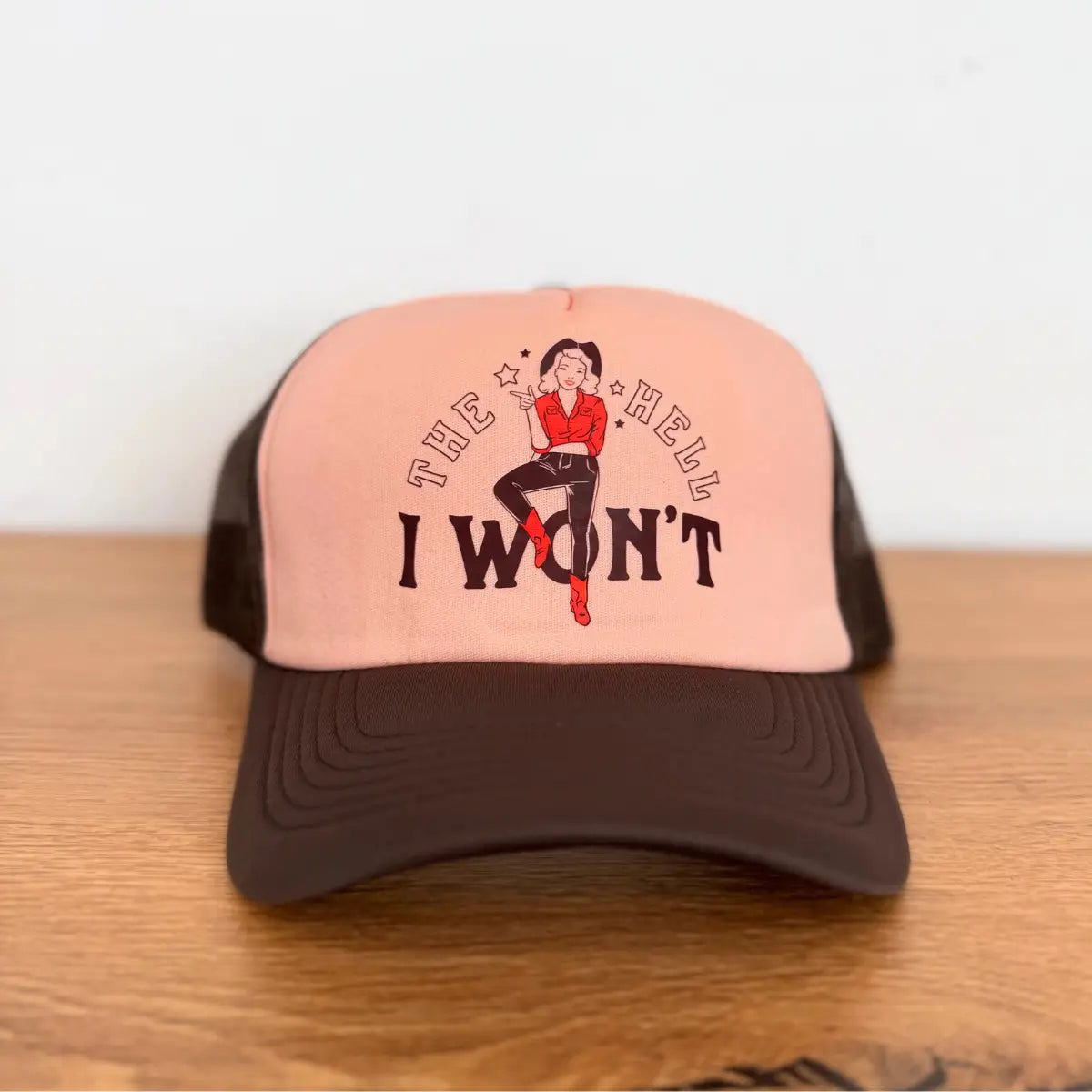 The Hell I Won't Foam Trucker - Brown/Peach