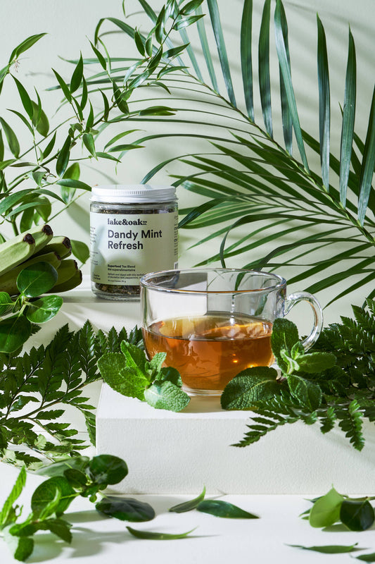 Dandy Mint Refresh -  Superfood Tea Blend: Retail Glass Jar