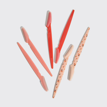 Recycled Plastic Dermaplaners 6pc Set - Asstd Cherry Blossom