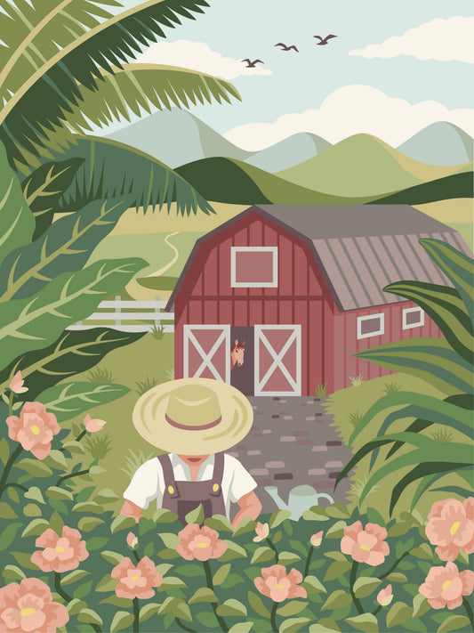 Gardening Afternoon - Summer Decor Paint by Numbers Kit: 16x12in