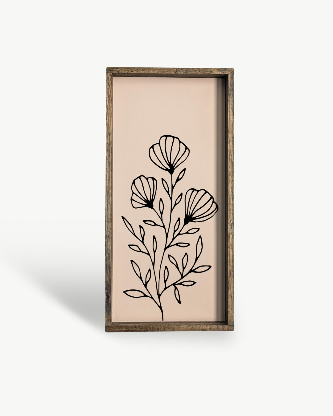 Floral Line Art Framed Print – Minimalist Wall Decor: Clay