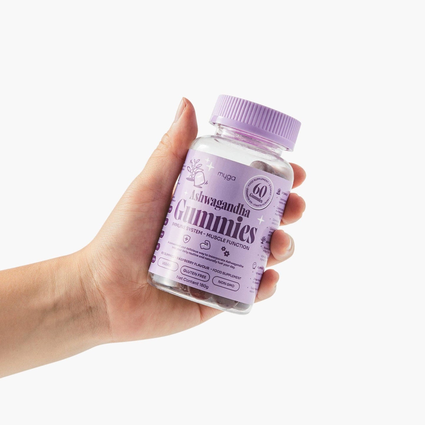 Myga Ashwagandha Gummies – Vegan Raspberry Wellness Boost