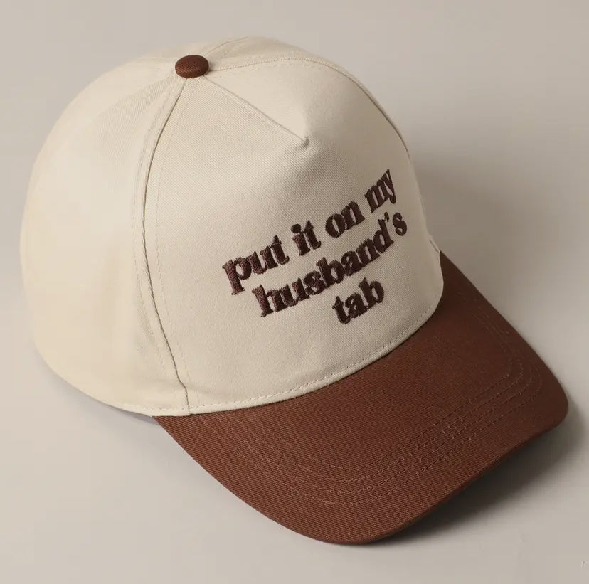 Put It On My Husbands Tab Trucker Hat