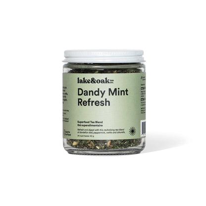 Dandy Mint Refresh -  Superfood Tea Blend: Retail Glass Jar