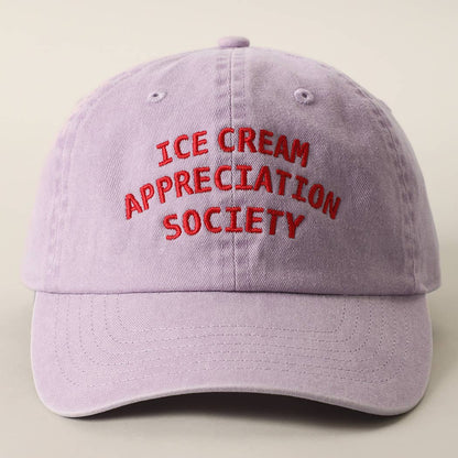 ICE CREAM APPRECIATION SOCIETY Embroidered Baseball Cap: LILAC / ONE SIZE