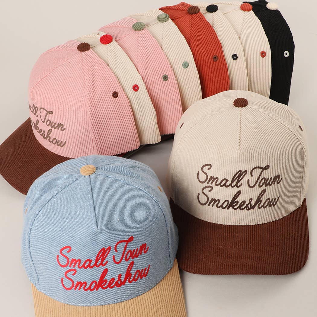 SMALL TOWN SMOKESHOW Heat Press Corduroy Trucker Hat : LBG-LDN / One Size