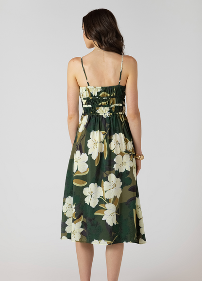 ELASTIC WAIST MIDI DRESS - Dex