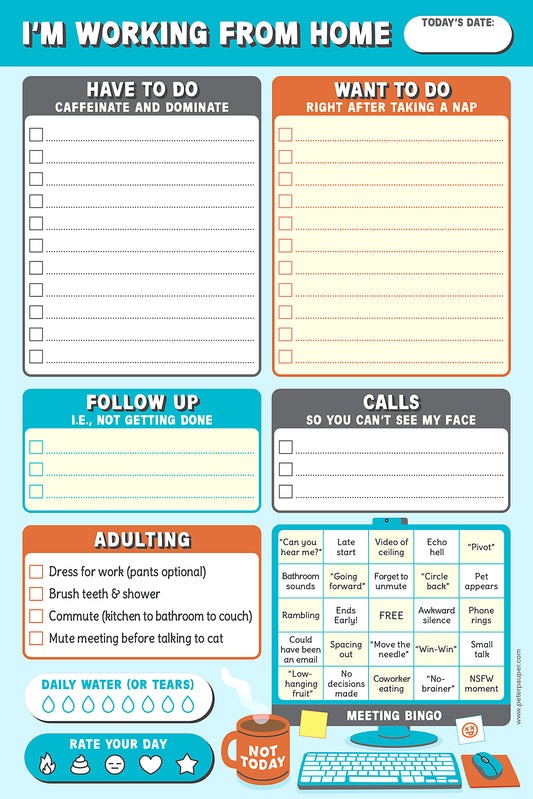 Note Pad I'm Working from Home Daily Planner Pad