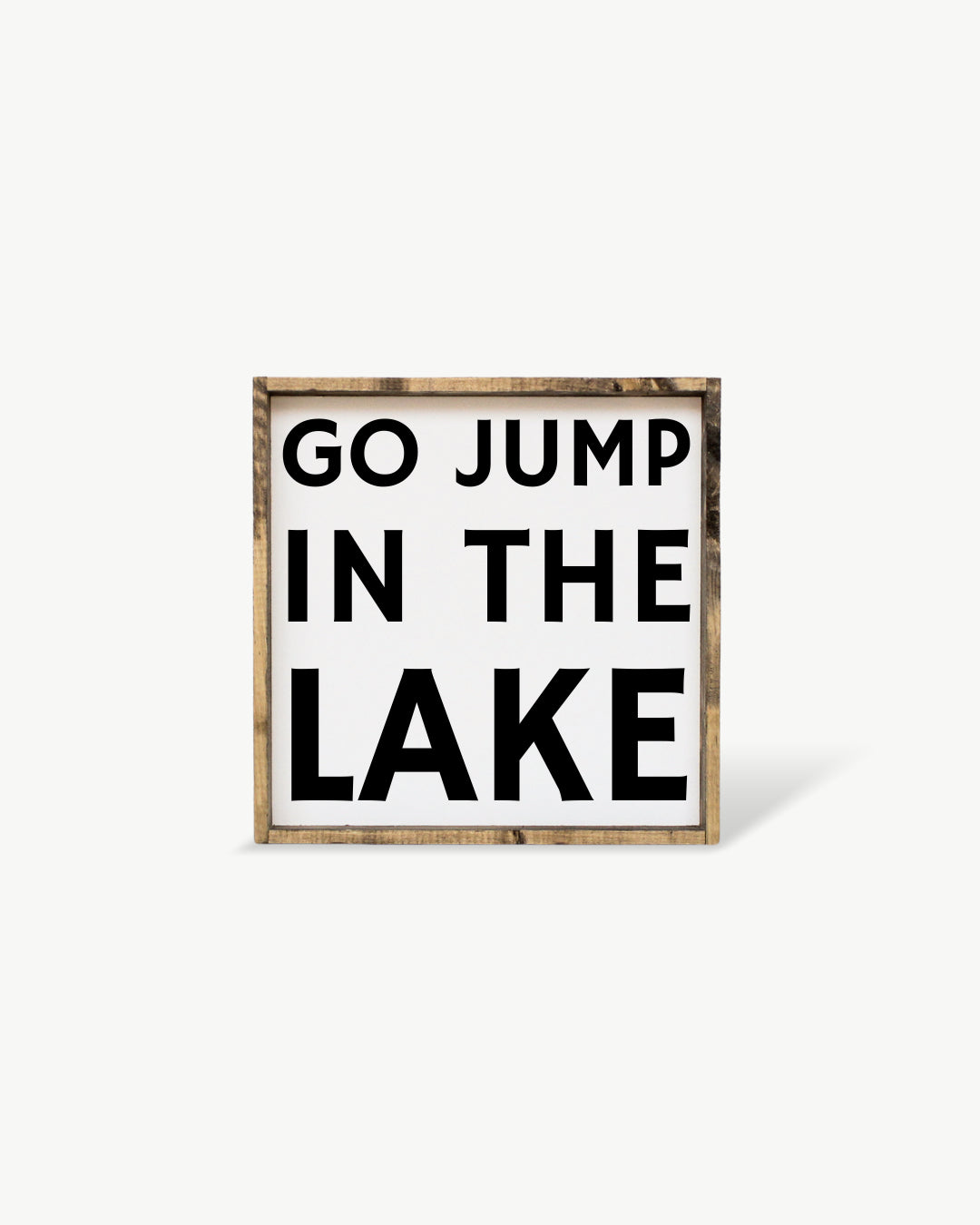 Go Jump in the Lake Framed Print – Lake Decor: Forest Green