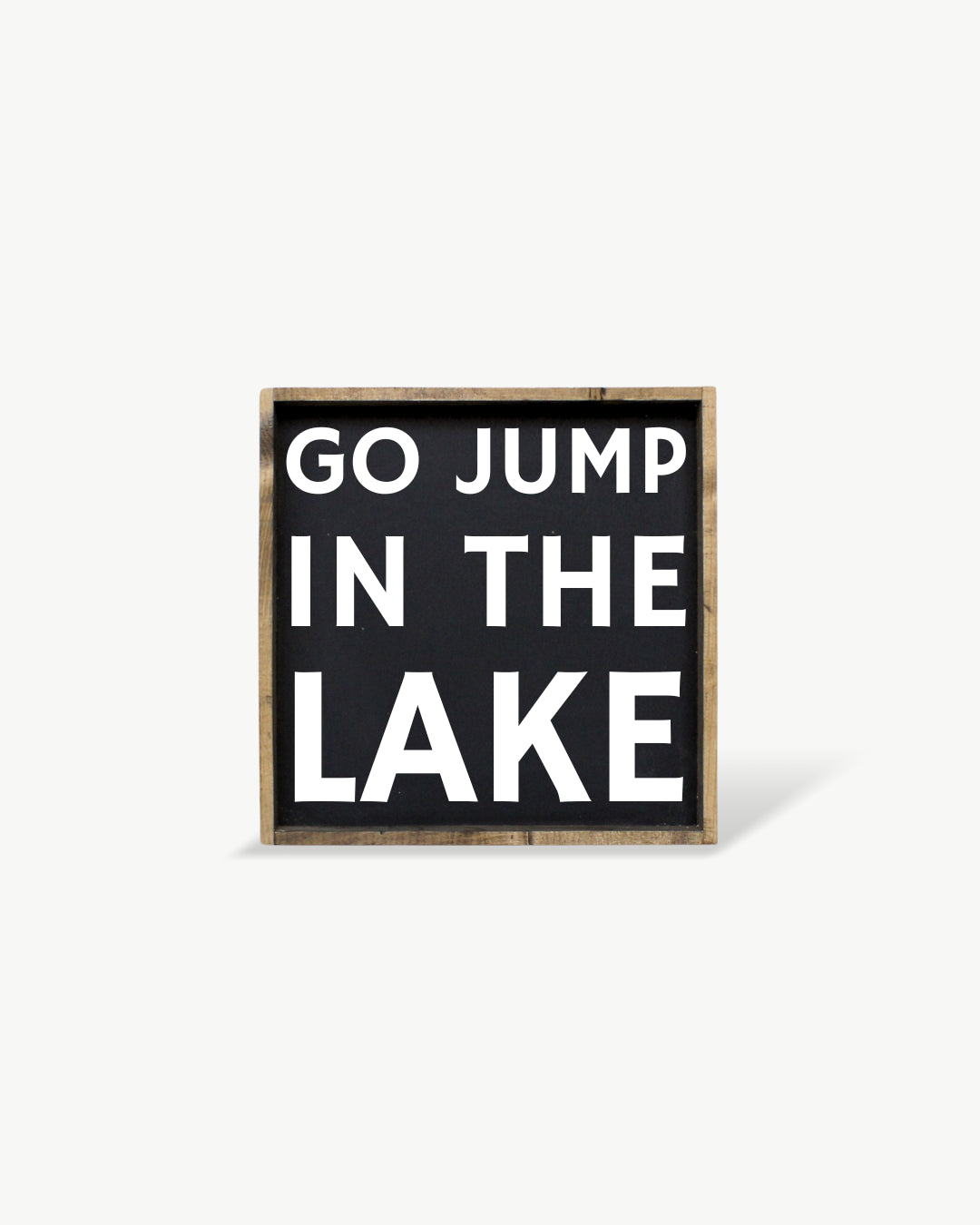 Go Jump in the Lake Framed Print – Lake Decor: Forest Green