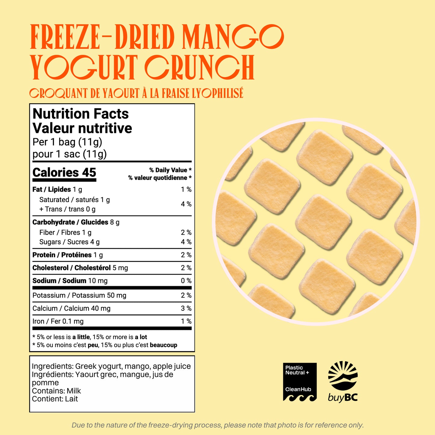Freeze-Dried Mango Yogurt Crunch (Snack Size)