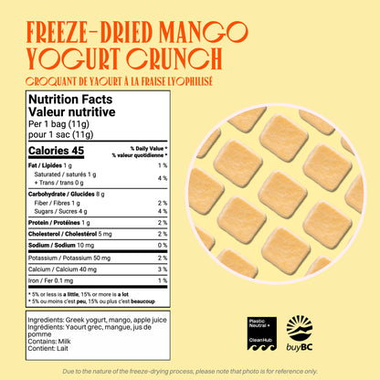 Freeze-Dried Mango Yogurt Crunch (Snack Size)