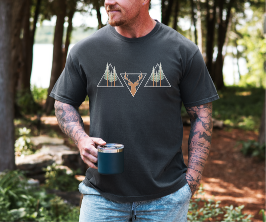 Hunting Triangles Unisex T-shirt: Black
