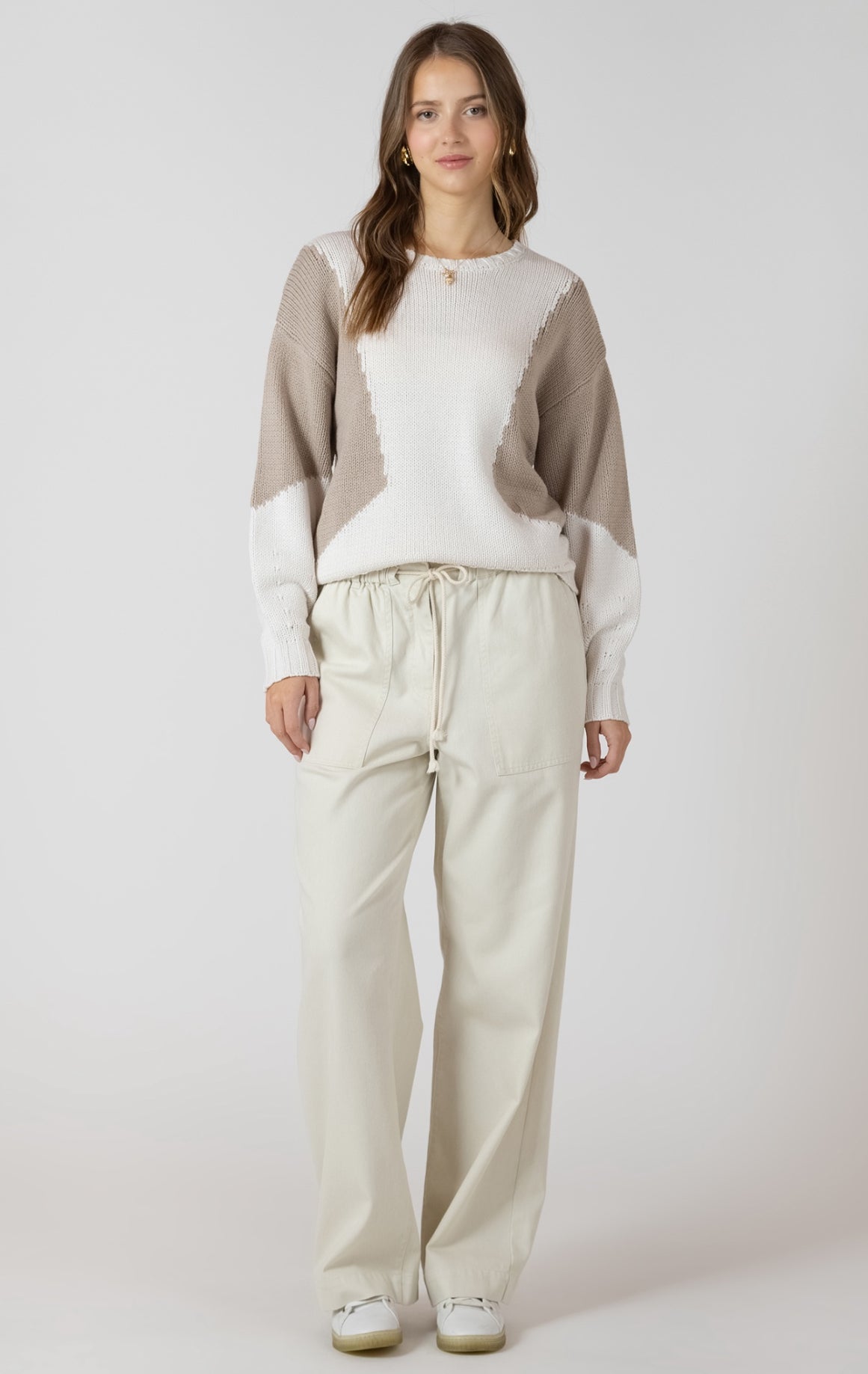 Colour Block Crewneck Sweater