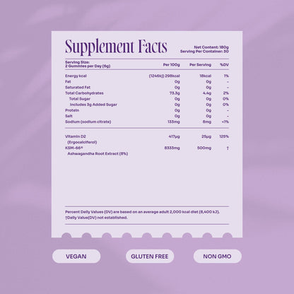 Myga Ashwagandha Gummies – Vegan Raspberry Wellness Boost