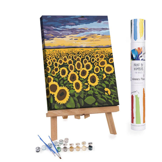 Sunset Sunflowers - Spring 2025 Decor Paint by Numbers Kit: Without Frame