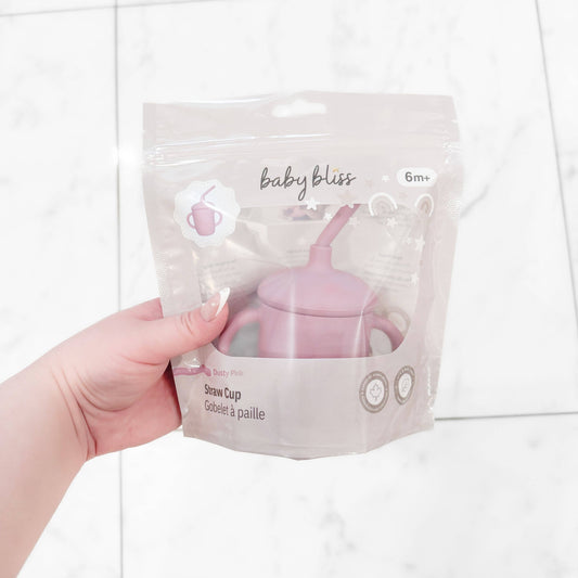 Sippy Cup with Straw, Spill-Proof & Anti-Stain - Dusty Pink: Dusty Pink