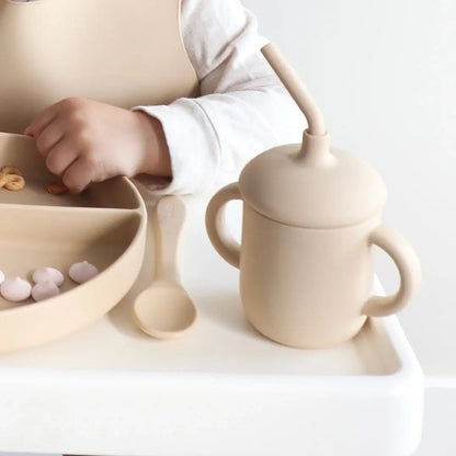 Sippy Cup with Straw, Spill-Proof & Anti-Stain - Caramel: Caramel