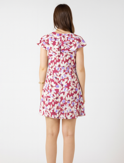 RUFFLED FLOUNCE HEM MINI DRESS - Dex