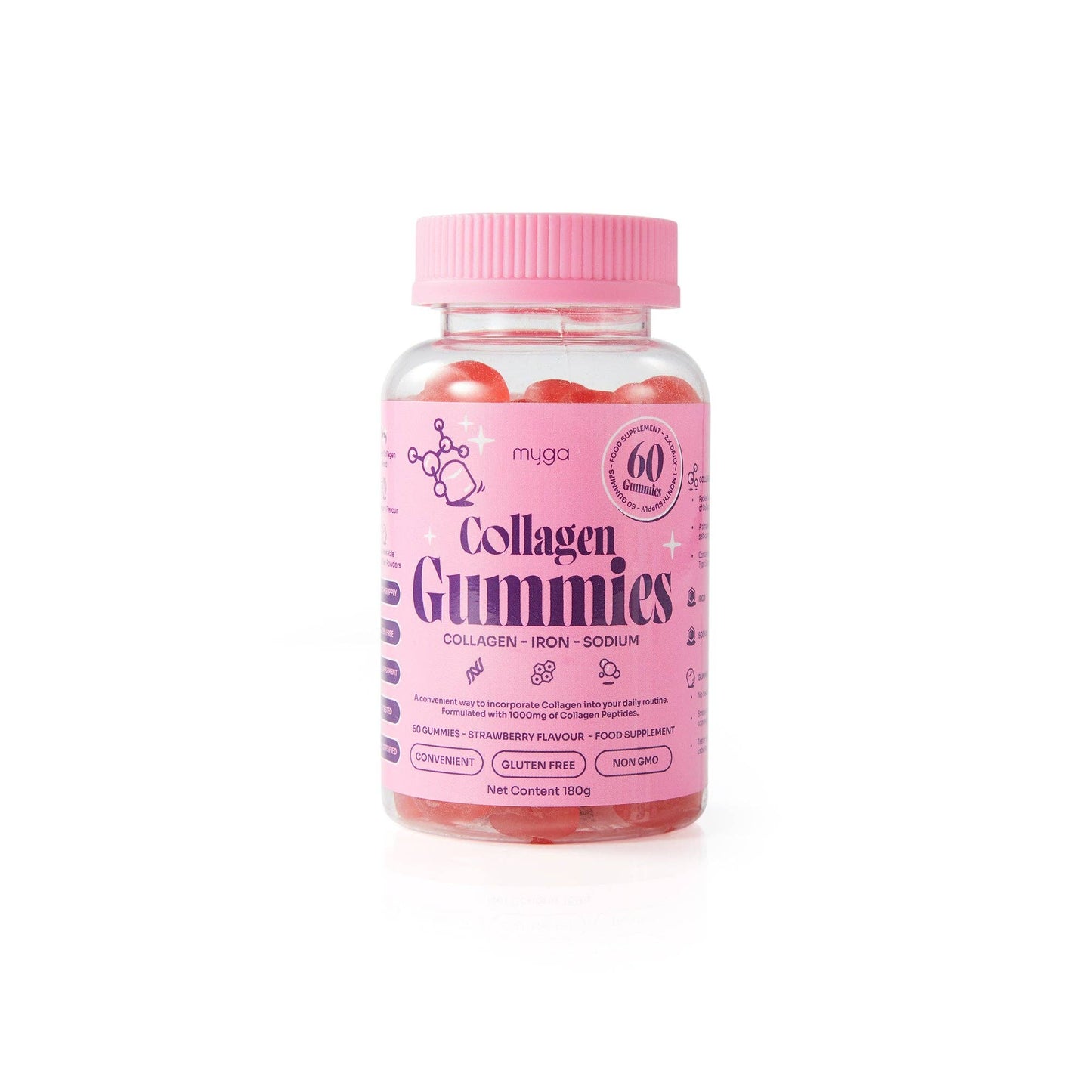 Myga Collagen Gummies – Strawberry Beauty & Energy Boost