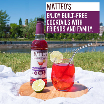 Matteo's Sugar Free Cocktail Mixes - Cosmopolitan - Delicious Cocktail Mixers, 0 Calories, 0 Sugar Cocktails, Keto Friendly Drinks: 1 Bottle