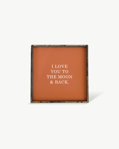 I Love You to the Moon & Back Framed Print– Neutral Nursery: Forest Green