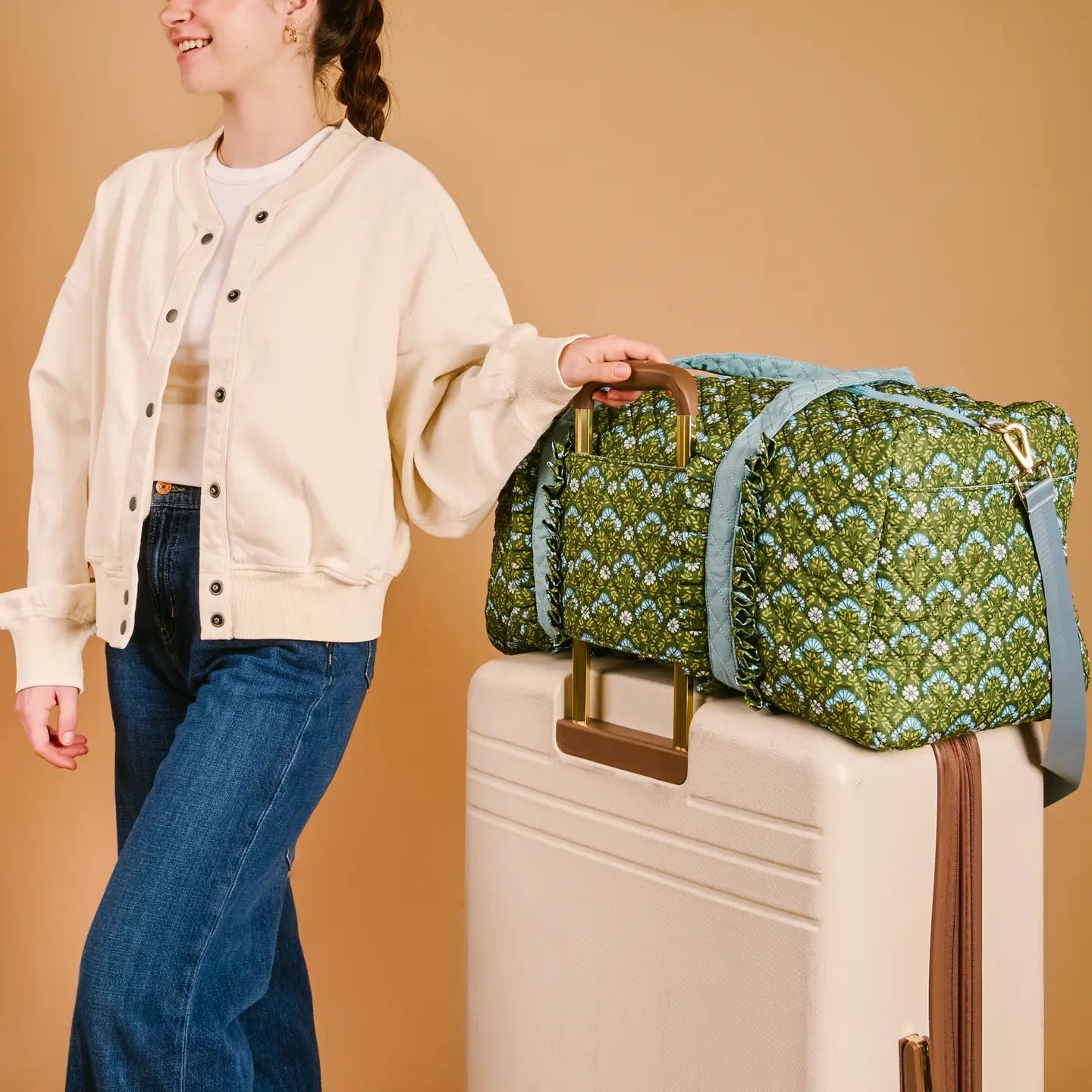 On-The-Go Quilted Weekender Bag-Everbloom Forest Green