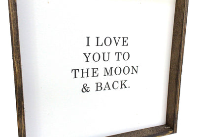 I Love You to the Moon & Back Framed Print– Neutral Nursery: Peach