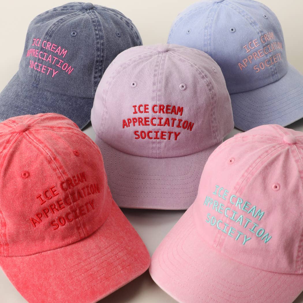 ICE CREAM APPRECIATION SOCIETY Embroidered Baseball Cap: LILAC / ONE SIZE