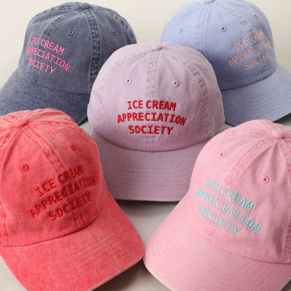 ICE CREAM APPRECIATION SOCIETY Embroidered Baseball Cap: LILAC / ONE SIZE