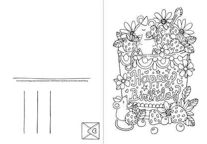 Happy Day Coloring Postcards