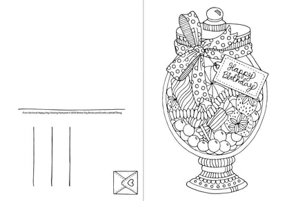 Happy Day Coloring Postcards