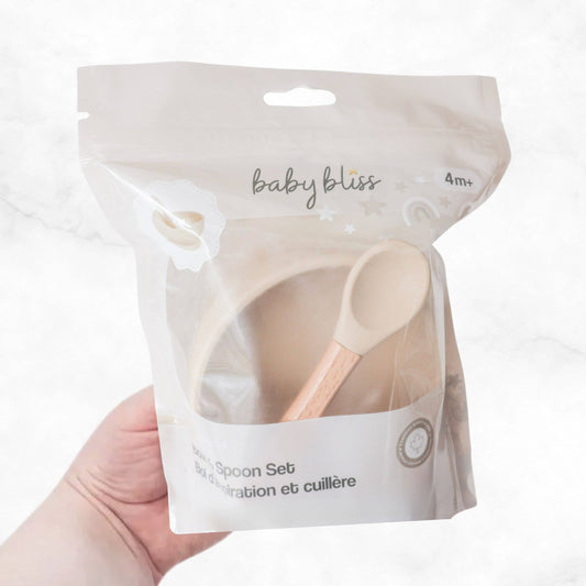 Bowl & Wooden Spoon Set - Almond: Almond