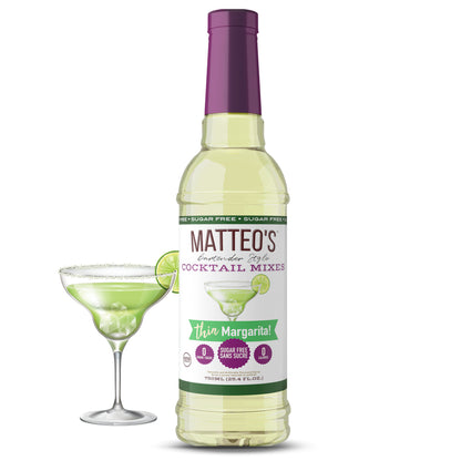Matteo's Sugar Free Cocktail Mixes - Margarita - Delicious Cocktail Mixers, 0 Calories, 0 Sugar Cocktails, Keto Friendly Drinks: 1 Bottle