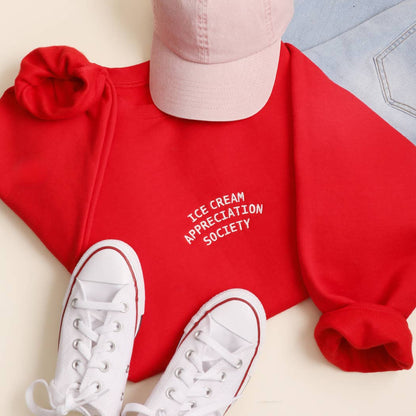 ICE CREAM APPRECIATION SOCIETY Embroidered Heavy Sweatshirt: ASH / L