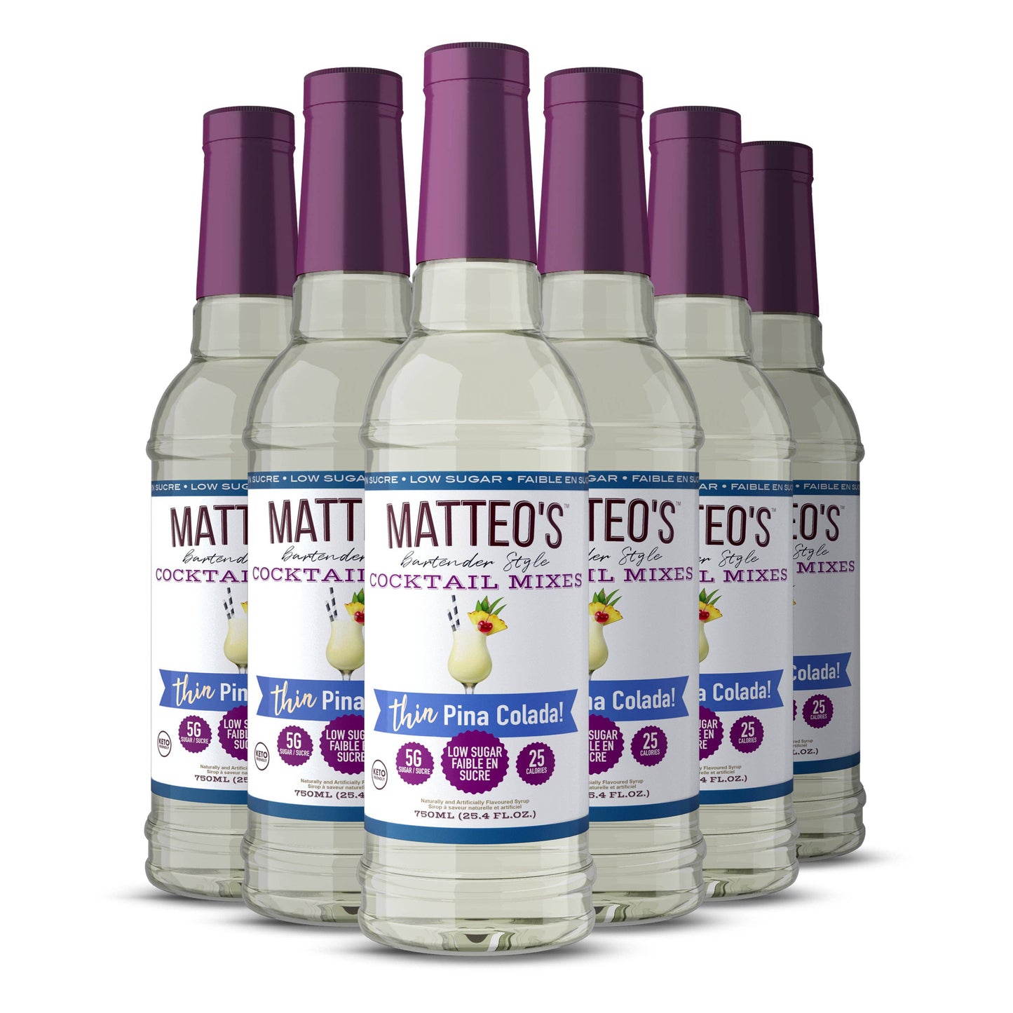 Matteo's Sugar Free Cocktail Mixes - Pina Colada - Delicious Cocktail Mixers, 0 Calories, 0 Sugar Cocktails, Keto Friendly Drinks: 1 Bottle